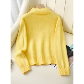 Women's Thick & Soft Sweater with Bow Buttons - Winter Warm Round Neck Long Sleeve Cozy Sweater, Beige & White Cable- Design, All-Season Casual Elegant Pullover for Fall and Winter Layering, Hand Wash or Dry Clean, Solid Color with Bow Detail, Medium Stretch, Relaxed Fit, Fleece Lining for Extra Warmth, Chic and Comfortable for Casual Attire, Cozy Sweaters For Women, Casual Long Sleeve Sweater, Oversized Knit Sweater, Colourfull Loose Sweater For Women,