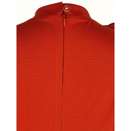 Solid Color Pleated Asymmetrical Dress, Elegant 3/4 Sleeve Bodycon Dress For Office & Work, Women's Clothing