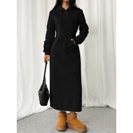 Women's Autumn and Winter Fashion Loose Casual Straight Sweatshirt Dress