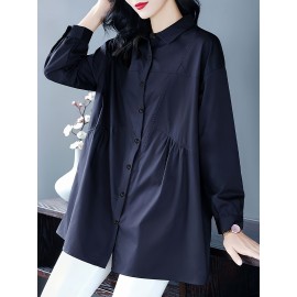 Plus Size - Plus Size, Long Sleeve High-End Shirt for Women, Plus Size Women'S Casual Loose Fit Blouse, Long Sleeve Blouses for Women Plus Size, Plus Size Blouses, Blouses for Women Plus Size, Long Sleeve Blouses for Women, Spring Fashion, Office Wear, Elegant Blouse, Classic Design, Durable Construction, Premium Material, Buttonup Top, Stylish Blouse, Fashion Lovers, Professional Women