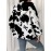 Plus-Size Women's Clothing | Cow Print Hooded Jacket | Black and White Printed Faux  Jacket with Pockets | Warm Autumn and Winter Jacket | Machine Washable | Elegant and Stylish Cow Print Jacket | Ideal for Casual Casual Attire